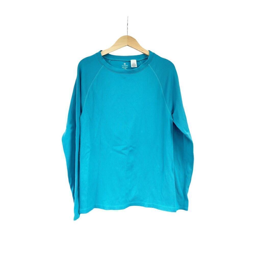 T By Talbots Long Sleeve Teal Green Nylon Activewear Long Sleeve Top Womens L/XL